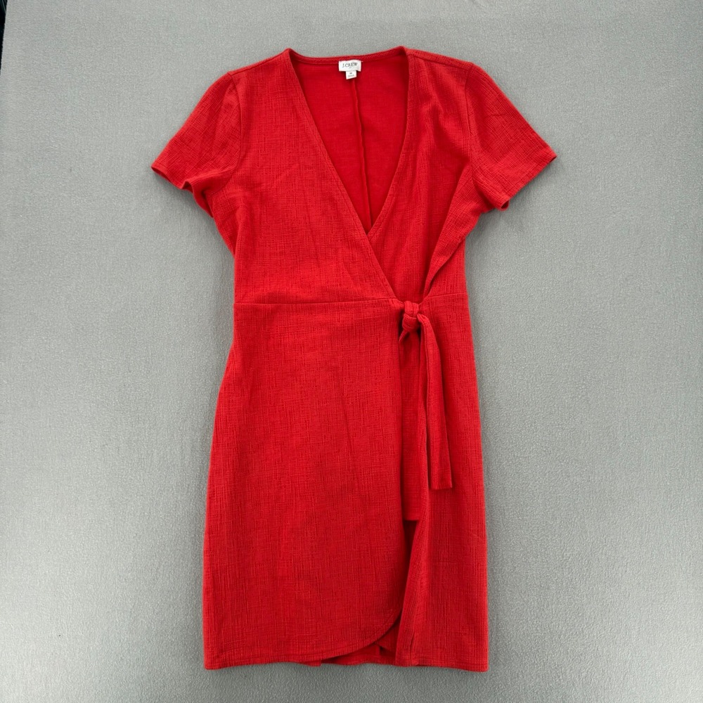 J Crew Orange Wrap Dress Women Size Medium